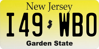 NJ license plate I49WBO