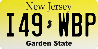 NJ license plate I49WBP