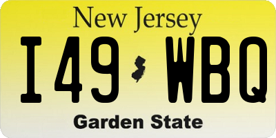 NJ license plate I49WBQ