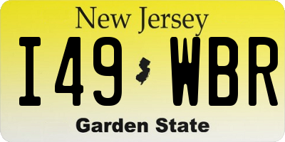 NJ license plate I49WBR