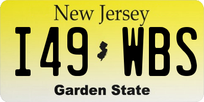 NJ license plate I49WBS