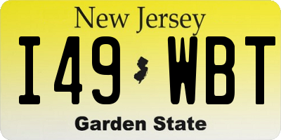 NJ license plate I49WBT