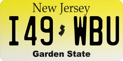 NJ license plate I49WBU
