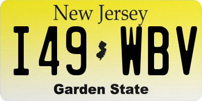NJ license plate I49WBV