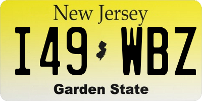 NJ license plate I49WBZ