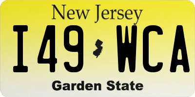 NJ license plate I49WCA