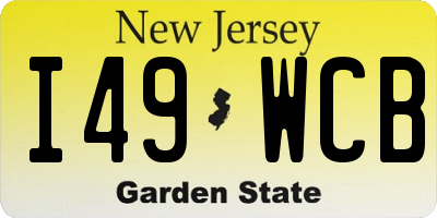 NJ license plate I49WCB
