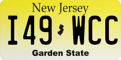 NJ license plate I49WCC