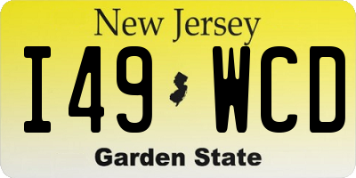 NJ license plate I49WCD
