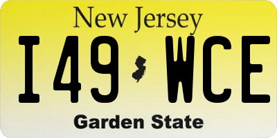 NJ license plate I49WCE