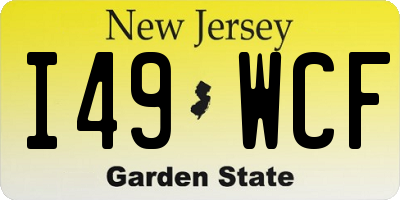 NJ license plate I49WCF