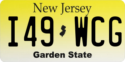 NJ license plate I49WCG