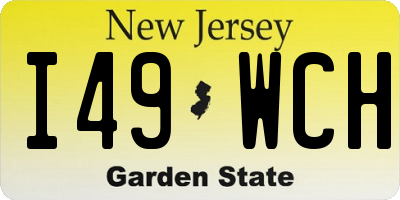 NJ license plate I49WCH