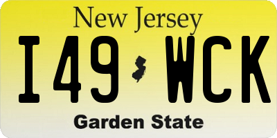 NJ license plate I49WCK