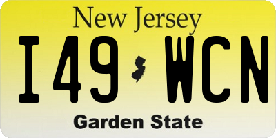 NJ license plate I49WCN