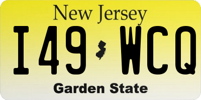 NJ license plate I49WCQ
