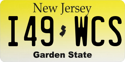 NJ license plate I49WCS