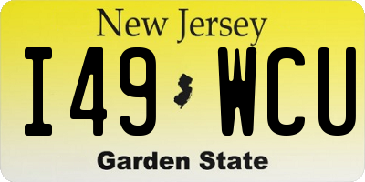 NJ license plate I49WCU