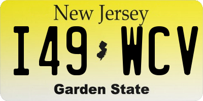 NJ license plate I49WCV