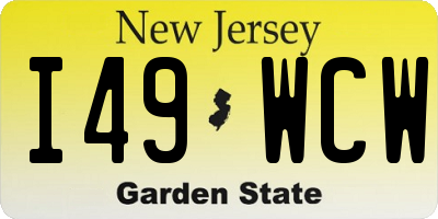 NJ license plate I49WCW