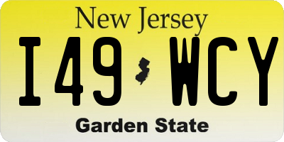NJ license plate I49WCY