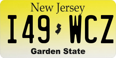 NJ license plate I49WCZ