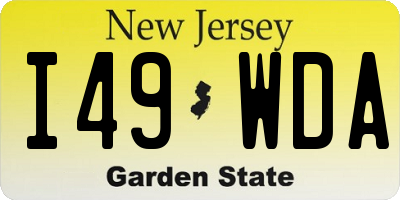 NJ license plate I49WDA