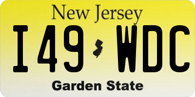 NJ license plate I49WDC