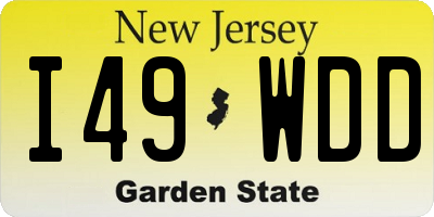 NJ license plate I49WDD