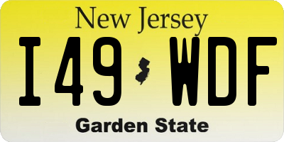 NJ license plate I49WDF