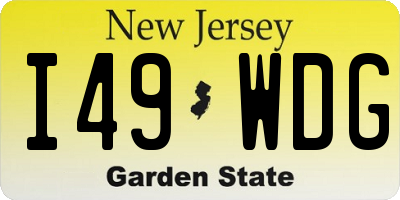 NJ license plate I49WDG