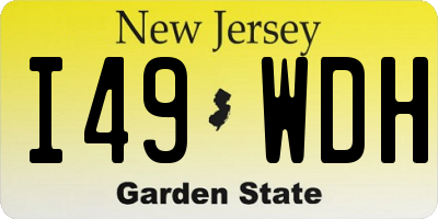 NJ license plate I49WDH