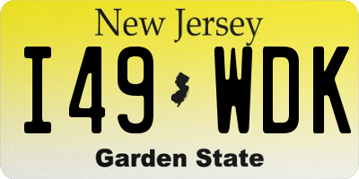 NJ license plate I49WDK