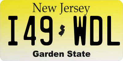 NJ license plate I49WDL
