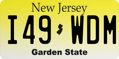 NJ license plate I49WDM