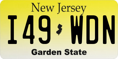 NJ license plate I49WDN