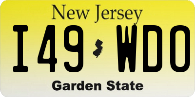 NJ license plate I49WDO