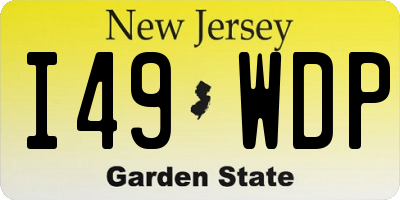 NJ license plate I49WDP