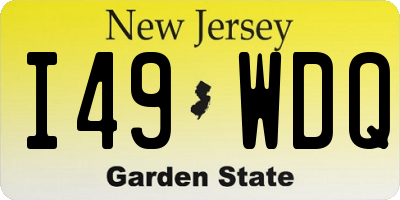 NJ license plate I49WDQ