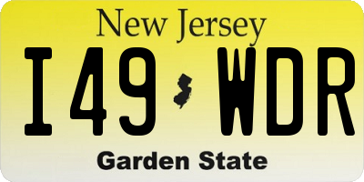 NJ license plate I49WDR