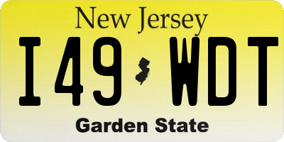 NJ license plate I49WDT
