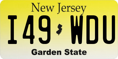 NJ license plate I49WDU
