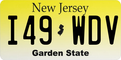 NJ license plate I49WDV