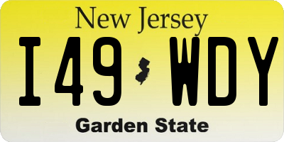 NJ license plate I49WDY