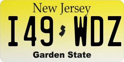 NJ license plate I49WDZ