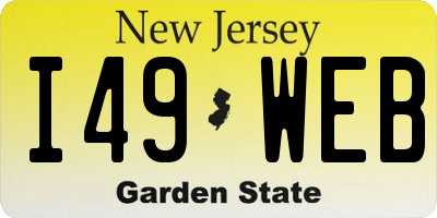 NJ license plate I49WEB