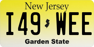 NJ license plate I49WEE