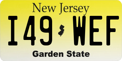 NJ license plate I49WEF