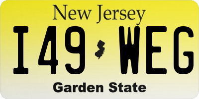 NJ license plate I49WEG