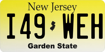 NJ license plate I49WEH